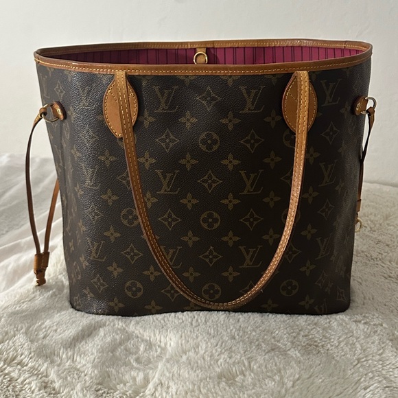 Louis Vuitton Monogram Neverfull MM tote fuchsia interior - Picture 1 of 9